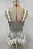 Elegant Lace Trim Corset Top