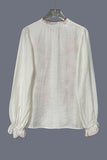 Patterned Button-Front Blouse