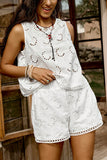 Eyelet Short Set with Open Back