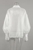 Elegant Sheer Button-Up Blouse