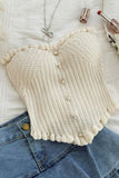 Button-Front Knit Tank Top
