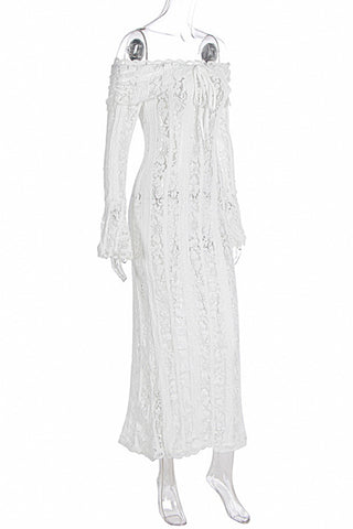 Off-Shoulder Lace Casual Dress