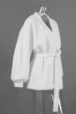 Belted Wrap Jacket with Relaxed Sleeves