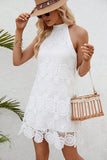 Crochet Halter Casual Dress