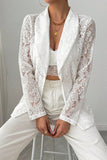 Elegant Lace Blazer and Pants Set