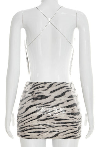 Draped Cowl Neck Skirt Set