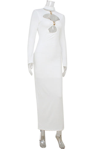 Elegant Keyhole Evening Dress