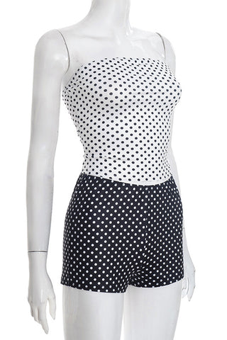 Strapless Polka Dot Short Set