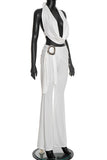 Halter-Neck Belted Pants Set