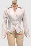 Striped Button-Up Blouse