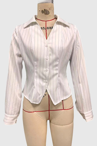 Striped Button-Up Blouse