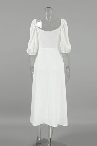 Off-Shoulder Puff Sleeve Dress