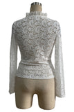Lace Trim Long-Sleeve Top