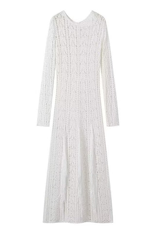 Long Lace Casual Midi Dress