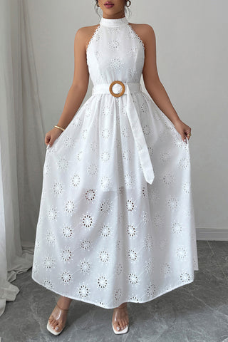Sleeveless Eyelet Dress