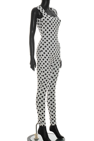 Polka Dot Slim Fit Jumpsuit