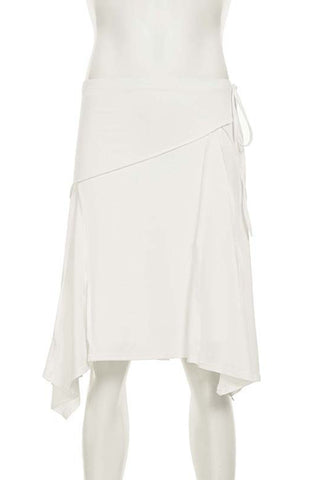 Asymmetrical Midi Skirt with Tie Detail