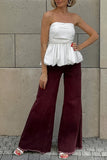 Strapless Puff Hem Top