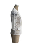 Lace-Trimmed Blazer with Open Front Design