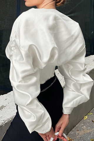 Dramatic Puff Sleeve Corset Blouse