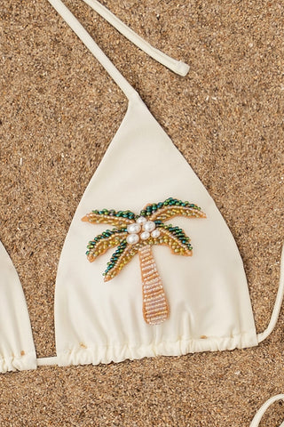 Embellished Palm Tree Bikini Set