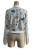 Floral Zip-Up Bomber Jacket