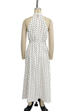 Polka Dot Halter Neck Casual Dress