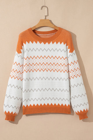 Geometric Pattern Knit Sweater