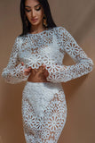 Floral Lace Skirt Set