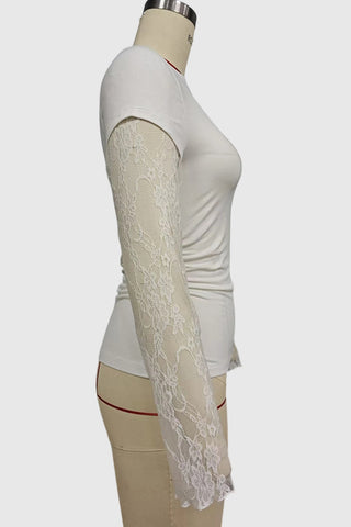 Lace Sleeve T-Shirt