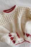 Cozy Knit Sweater with Heart Detailing