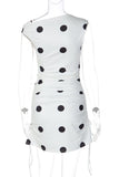 Polka Dot Ruched Casual Mini Dress