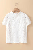 Geometric Pattern Hollow-Out Blouse