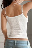 Lace Trim Ribbed Tank Top