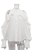 Ruffled Button-Front Blouse