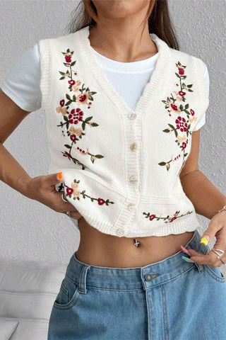 Floral Sweater Vest