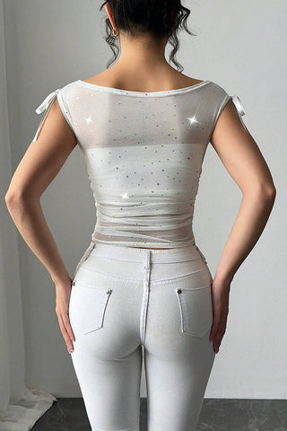 Sparkly Ruched T-Shirt