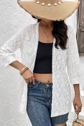 Elegant Lace Open-Front Blouse