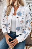 Floral Zip-Up Bomber Jacket
