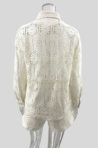 Lace Long-Sleeve Short Set