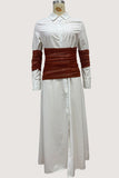 Contrast Waist Shirt Dress
