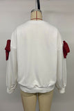 Bow Accent Sweatshirt with Balloon Sleeves