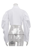 Puff Sleeve Cropped Shirt