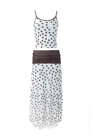 Polka-Dot Sleeveless Skirt Set