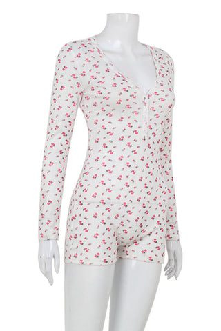 Floral Long-Sleeve Romper