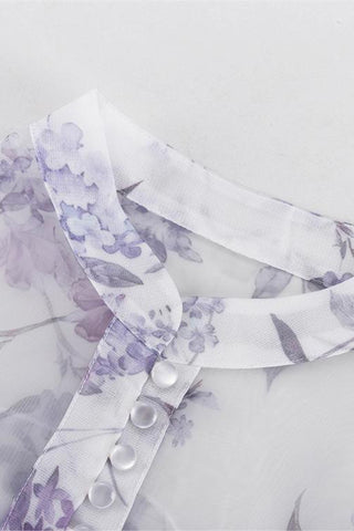 Button-Front Floral Casual Dress