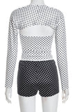 Polka Dot Long Sleeve Short Set