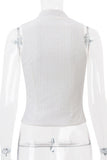 Button-Front Sleeveless Top