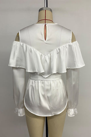 Ruffle Tie-Front Blouse