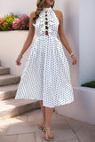 Polka Dot Halter Midi Dress